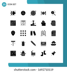 Set of 25 Modern UI Icons Symbols Signs for sugar; candy; chinese; couple; food Editable Vector Design Elements