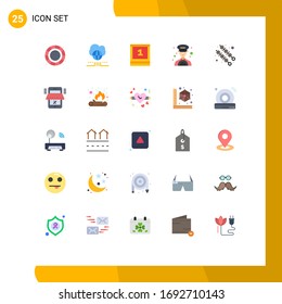 Set of 25 Modern UI Icons Symbols Signs for mobile; food; study; bbq; driver Editable Vector Design Elements