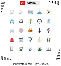 Conjunto de 25 símbolos modernos de iconos de la interfaz de usuario para la cadena; dinero; base de datos; usuario; elementos de diseño de vectores editables para hombre