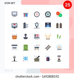 Conjunto de 25 símbolos modernos de iconos de la interfaz de usuario para preguntas; superestrella; hospital; superhéroe; materiales de diseño de vectores editables de estrella destacada