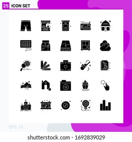 Set of 25 Modern UI Icons Symbols Signs for pencil; design; counter; toilet; cleaning Editable Vector Design Elements
