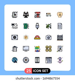 Set of 25 Modern UI Icons Symbols Signs for elementary; lifting; design; lift; crane Editable Vector Design Elements