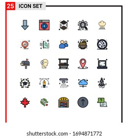 Set of 25 Modern UI Icons Symbols Signs for cap; website; world; target; search Editable Vector Design Elements