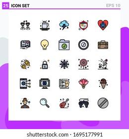 Set of 25 Modern UI Icons Symbols Signs for world; ecology; tea; shield; protection Editable Vector Design Elements
