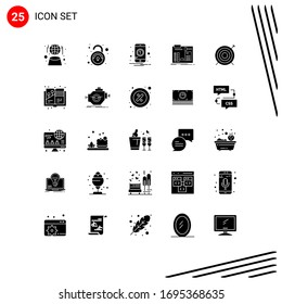 Set of 25 Modern UI Icons Symbols Signs for target; engineer; notification; diy; build Editable Vector Design Elements