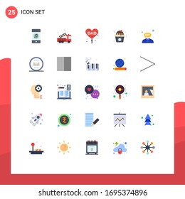 Set of 25 Modern UI Icons Symbols Signs for fast; cupcake; help; love; father Editable Vector Design Elements