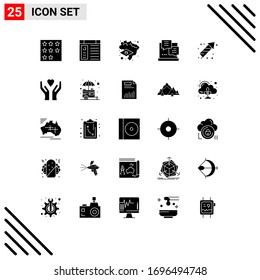 Set of 25 Modern UI Icons Symbols Signs for fireworks; web; website; script; development Editable Vector Design Elements