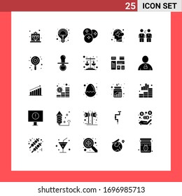 Set of 25 Modern UI Icons Symbols Signs for human; head; blueberry; feeling; line Editable Vector Design Elements