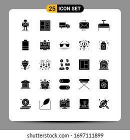 Set of 25 Modern UI Icons Symbols Signs for travel; bag; delivery; arrow; message Editable Vector Design Elements