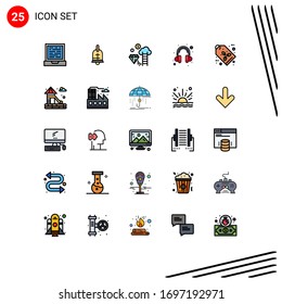 Set of 25 Modern UI Icons Symbols Signs for tag; eco label; cloud; eco; help Editable Vector Design Elements