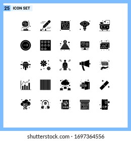 Set of 25 Modern UI Icons Symbols Signs for cleaning; bath; bathroom scale; idea; eye Editable Vector Design Elements