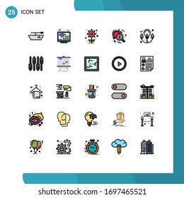 Set of 25 Modern UI Icons Symbols Signs for equalizer; bulb; garden; energy; testing Editable Vector Design Elements