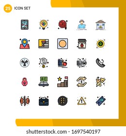 Set of 25 Modern UI Icons Symbols Signs for music; listen; solution; headphones; water hose Editable Vector Design Elements