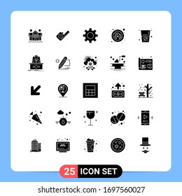 Set of 25 Modern UI Icons Symbols Signs for water; place; tool; no; fighter Editable Vector Design Elements