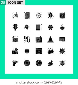 Set of 25 Modern UI Icons Symbols Signs for web; nature; justice; leaf; autumn Editable Vector Design Elements