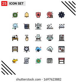 Set of 25 Modern UI Icons Symbols Signs for real estate; building; sound; location; protection Editable Vector Design Elements