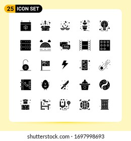 Set of 25 Modern UI Icons Symbols Signs for wifi; sensor; product growth; plant; in love Editable Vector Design Elements