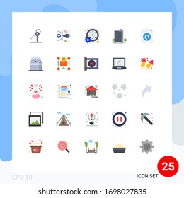 Set of 25 Modern UI Icons Symbols Signs for city; green; editable; building; schedule Editable Vector Design Elements