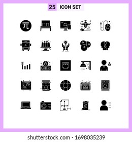 Set of 25 Modern UI Icons Symbols Signs for love; fly; sleep; flight; transfer Editable Vector Design Elements