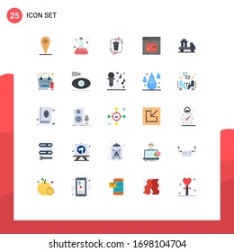 Conjunto de 25 símbolos modernos de iconos de la interfaz de usuario para la entrega; interfaz; residuos; comunicación; reciclar elementos de diseño de vectores editables