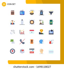 Set of 25 Modern UI Icons Symbols Signs for funnel; medicine; food; hospital; drug Editable Vector Design Elements