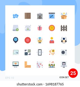 Conjunto de 25 símbolos de símbolos de iconos modernos de la interfaz de usuario para agregar; red; vida; recaudación de fondos; elementos de diseño de vectores editables del sitio web