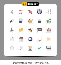 Conjunto de 25 símbolos de símbolos de iconos modernos de la interfaz de usuario para opciones; hospital; alimentos; sano; elementos de diseño de vectores editables antibacterianos