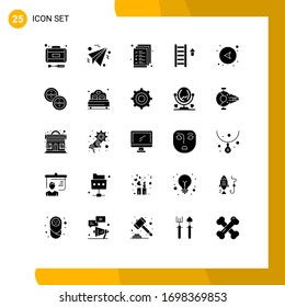 Set of 25 Modern UI Icons Symbols Signs for network; arrows; document; arrow; stair Editable Vector Design Elements