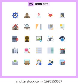 Set of 25 Modern UI Icons Symbols Signs for ramadan; valentine; head; love; weight Editable Vector Design Elements