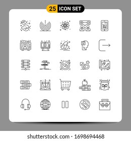 Set of 25 Modern UI Icons Symbols Signs for cart; team; signal; our; science Editable Vector Design Elements