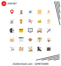 Set of 25 Modern UI Icons Symbols Signs for diamond; food; premium; bread; bakery Editable Vector Design Elements