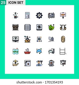 Set of 25 Modern UI Icons Symbols Signs for egg; hobby; statistics; hobbies; book Editable Vector Design Elements