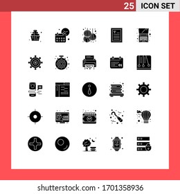 Set of 25 Modern UI Icons Symbols Signs for laptop; reader; job; hands; year Editable Vector Design Elements