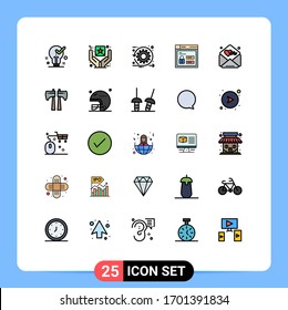Set of 25 Modern UI Icons Symbols Signs for code; web; goods; browser; sprint Editable Vector Design Elements