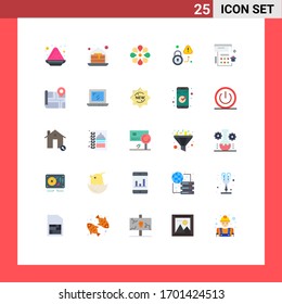 Set of 25 Modern UI Icons Symbols Signs for date; virus; celebrate; warning; secured Editable Vector Design Elements