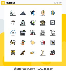 Set of 25 Modern UI Icons Symbols Signs for market analysis; producer; sun; musician; composer Editable Vector Design Elements