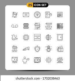 Set of 25 Modern UI Icons Symbols Signs for business; seo; easter; report; business Editable Vector Design Elements
