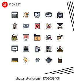 Set of 25 Modern UI Icons Symbols Signs for account; vacation; computer; hippy; pc Editable Vector Design Elements