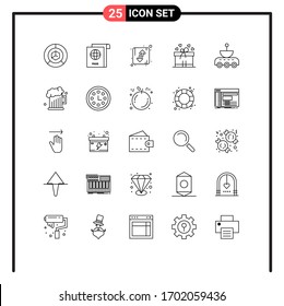 Set of 25 Modern UI Icons Symbols Signs for satellite; mom; arrow; box ribbon; up Editable Vector Design Elements