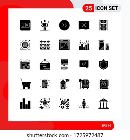 Set of 25 Modern UI Icons Symbols Signs for iteration; movie reel; circle; film stip; place Editable Vector Design Elements