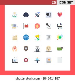 Set of 25 Modern UI Icons Symbols Signs for ribbon; heart; stick; vinyl; music Editable Vector Design Elements