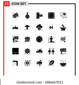 Set of 25 Modern UI Icons Symbols Signs for pie; programing; film; development; coding Editable Vector Design Elements