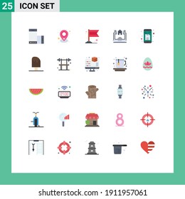 Set of 25 Modern UI Icons Symbols Signs for document; estate; place; real; laptop Editable Vector Design Elements