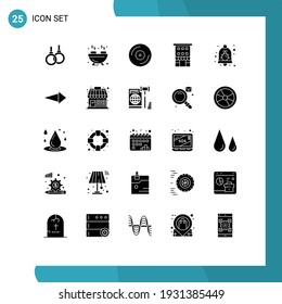 Set von 25 Symbolen der modernen Benutzeroberfläche, Zeichen für Fehler; Schaufenster; dj; Einzelhandel; Gebäude Bearbeitbare Vectordesign-Elemente