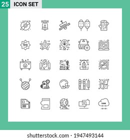 Set of 25 Modern UI Icons Symbols Signs for street food; food; satellite; dog; signal Editable Vector Design Elements
