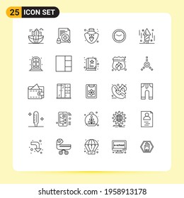 Set of 25 Modern UI Icons Symbols Signs for celebration; wall; surveillance; time; clock Editable Vector Design Elements