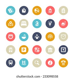 Set of 25 Multi-Color cycle for traffic and navigation vector icons.  They can be perfectly applied in graphic design and web or mobile devices. 