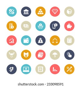 Set of 25 Multi-Color cycle for traffic and navigation vector icons.  They can be perfectly applied in graphic design and web or mobile devices. 