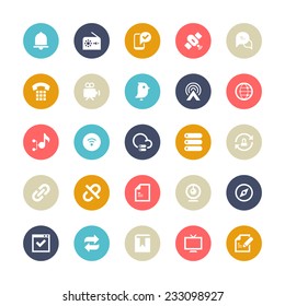 Set of 25 Multi-Color cycle for traffic and navigation vector icons.  They can be perfectly applied in graphic design and web or mobile devices. 