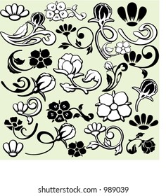  A set of 25 ornamental design elements in classic style. These are very precisely done elements, the lines are EXQUISITE and all the corners are SMOOTH. Ready for any use including vinyl-cutting .